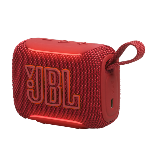 JBL Go 5 - Red - Ultra-portable waterproof and drop-proof speaker with JBL legendary sound and ambient edge lighting - Detailshot 1 image number null